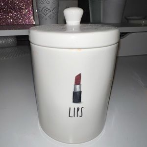 Rae Dunn Lips Cosmetics jar